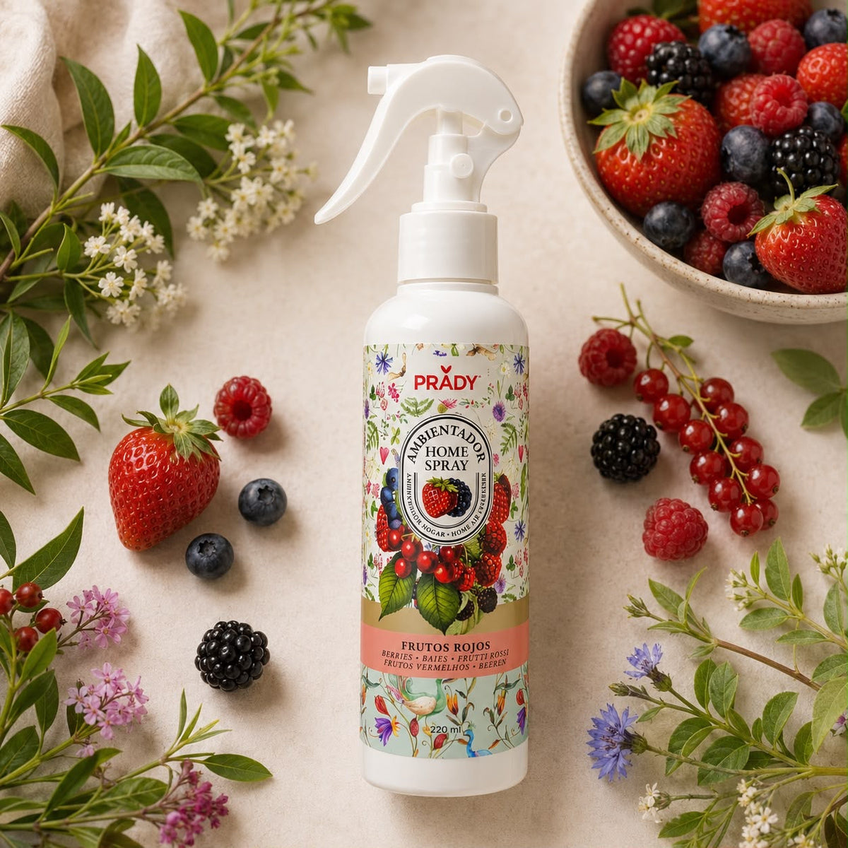 Prady Spray Ambientador 220ML Frutos Vermelhos