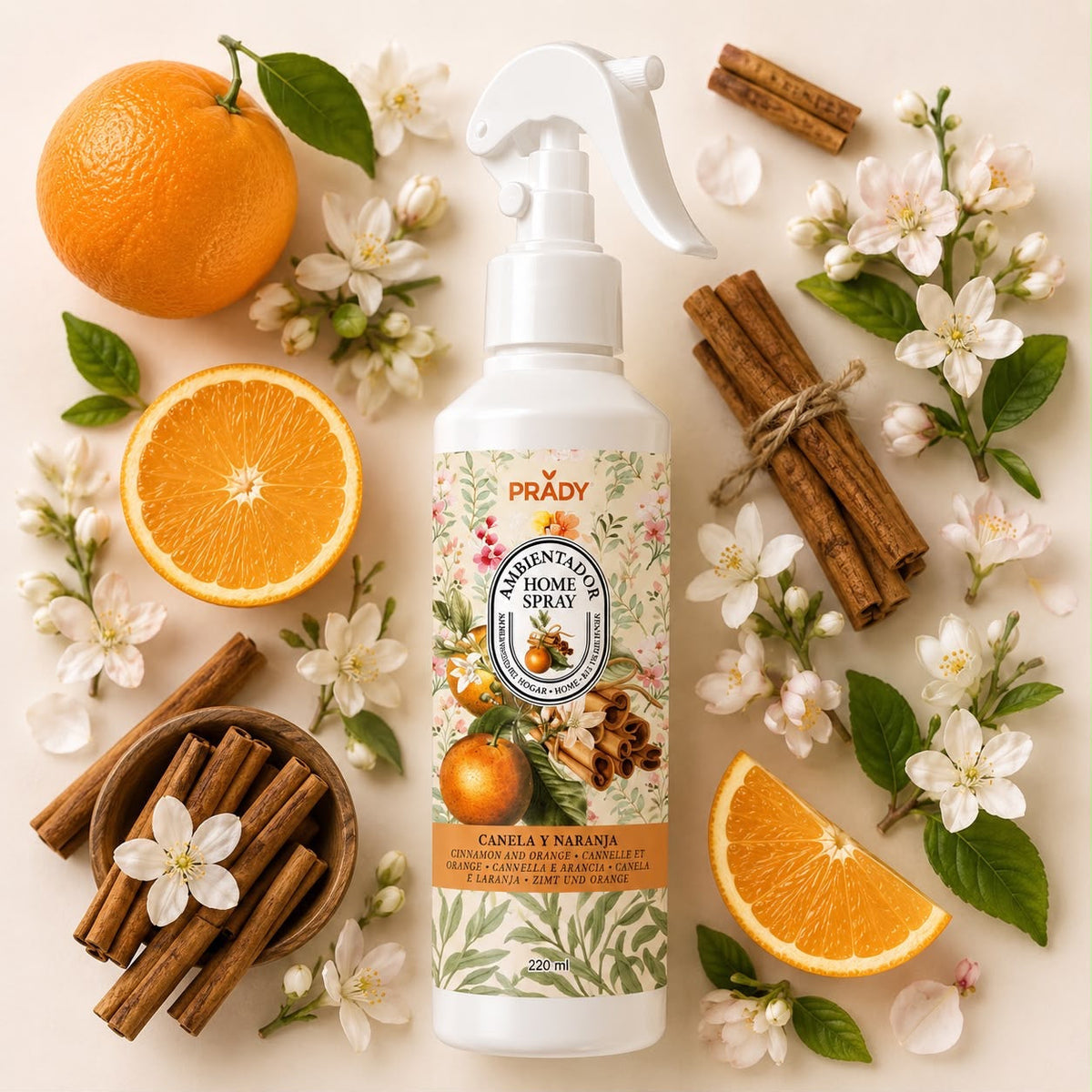 Prady Spray Ambientador 220ML Canela & Laranja