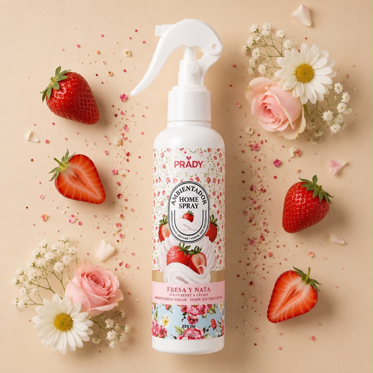 Prady Spray Ambientador 220ML Morango e Nata