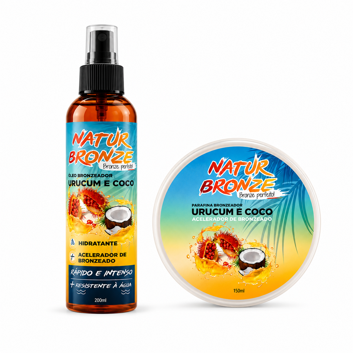 NaturBronze Pack Bonzeador 200ml e Parafina 150ml Coco e Urucum