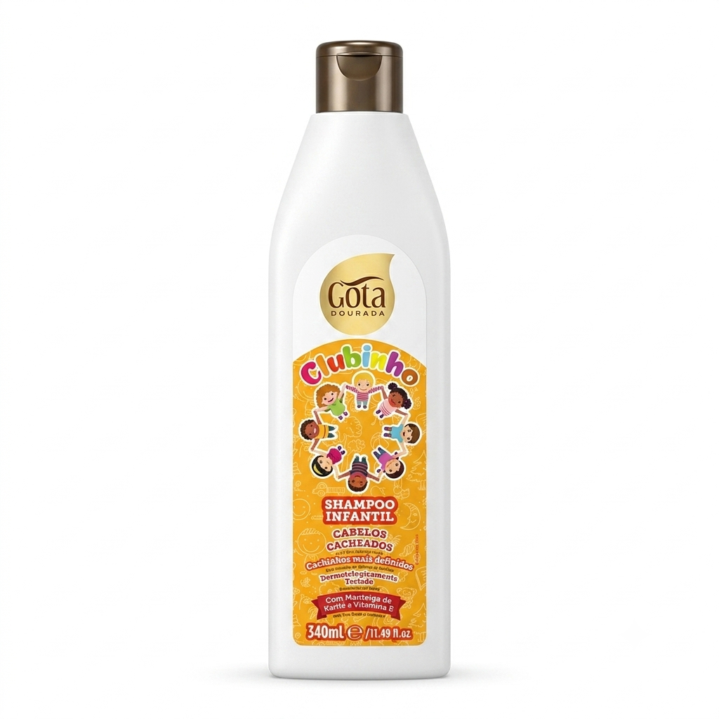 Gota Dourada Champô 340ml Infantil Cabelos Cacheados