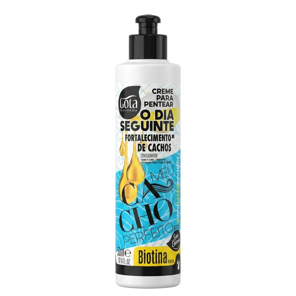 Gota Dourada Creme Para Pentear 300ml Fortalecimento De Cachos