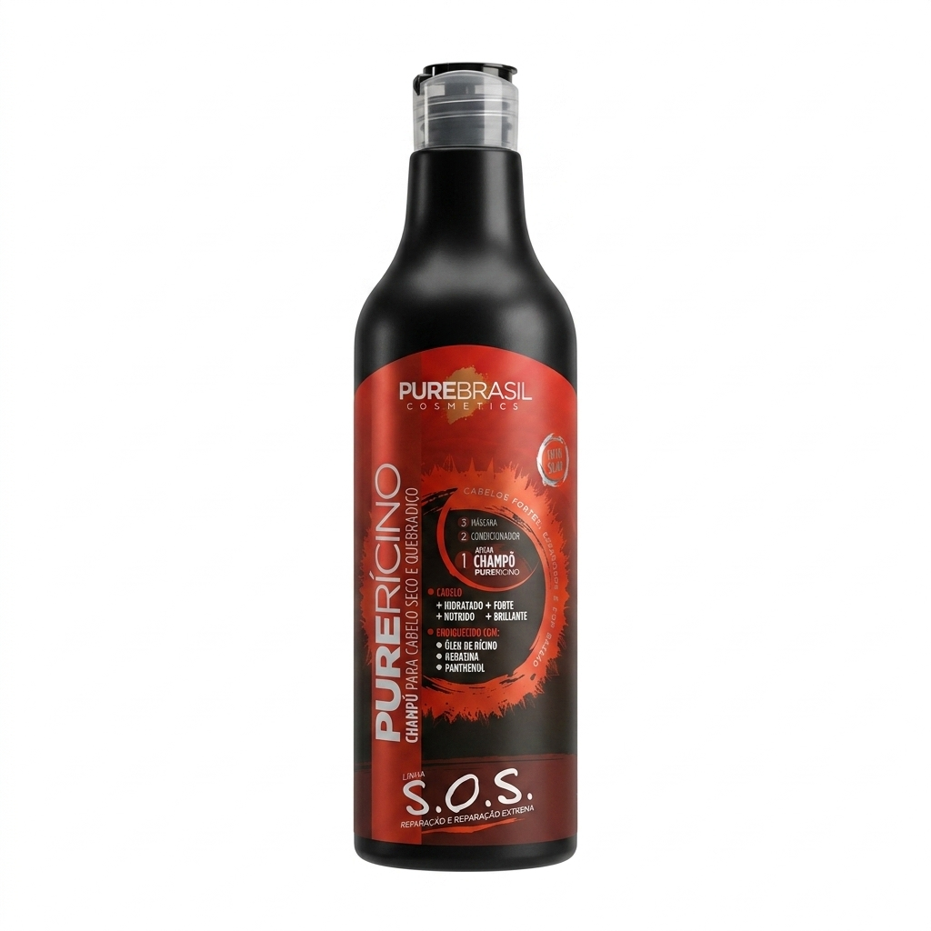 Pure Brasil Champô 500ml Pure Rícino