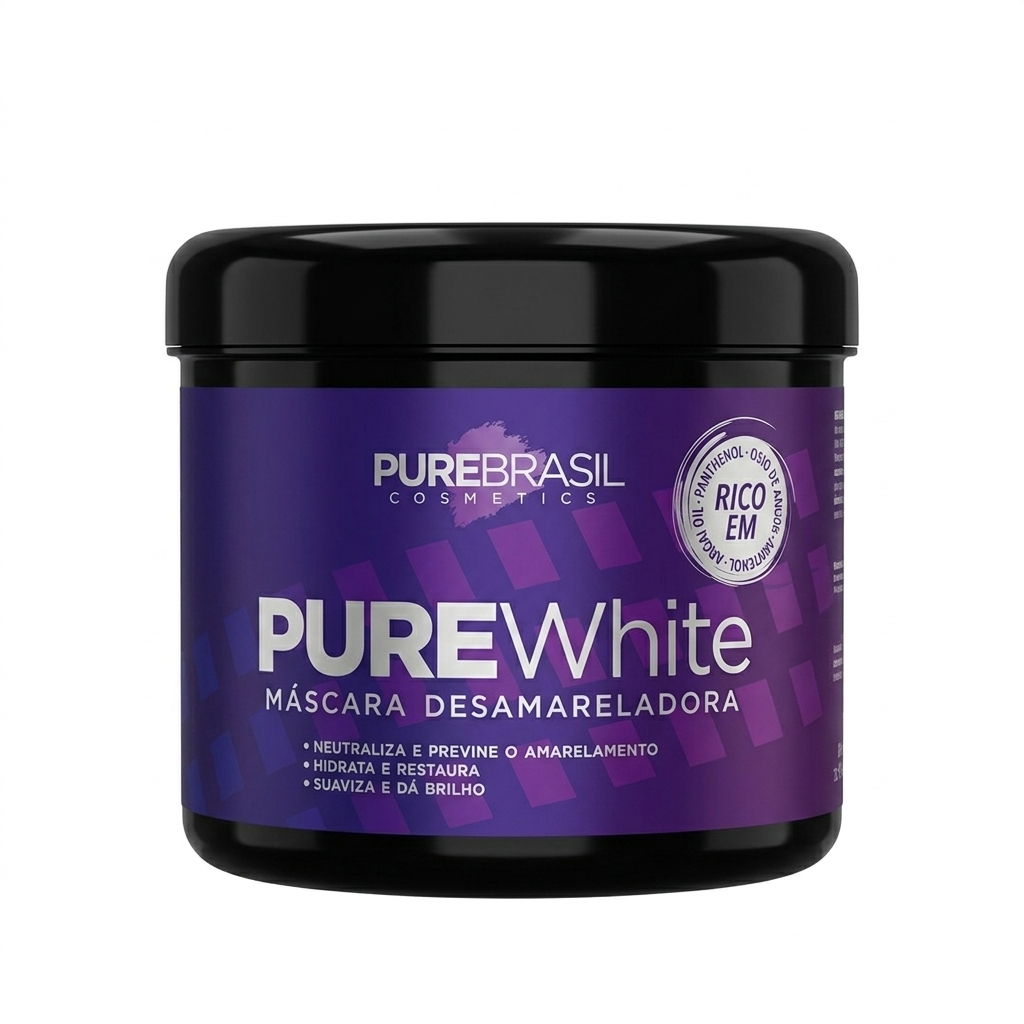 Pure Brasil Máscara Capilar Desamareladora 500ml Pure White