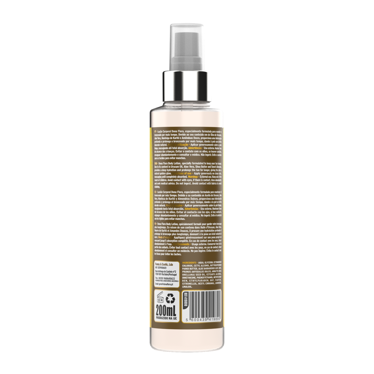 Dona Flora Loção Corporal 200ml Urucum e Aloé Vera