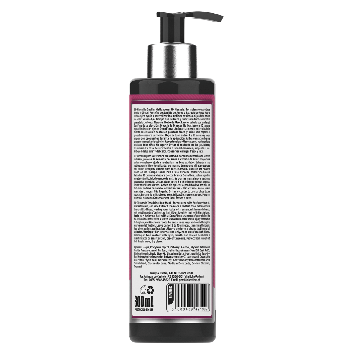 Dona Flora Máscara Capilar Matizadora 300ml Marsala