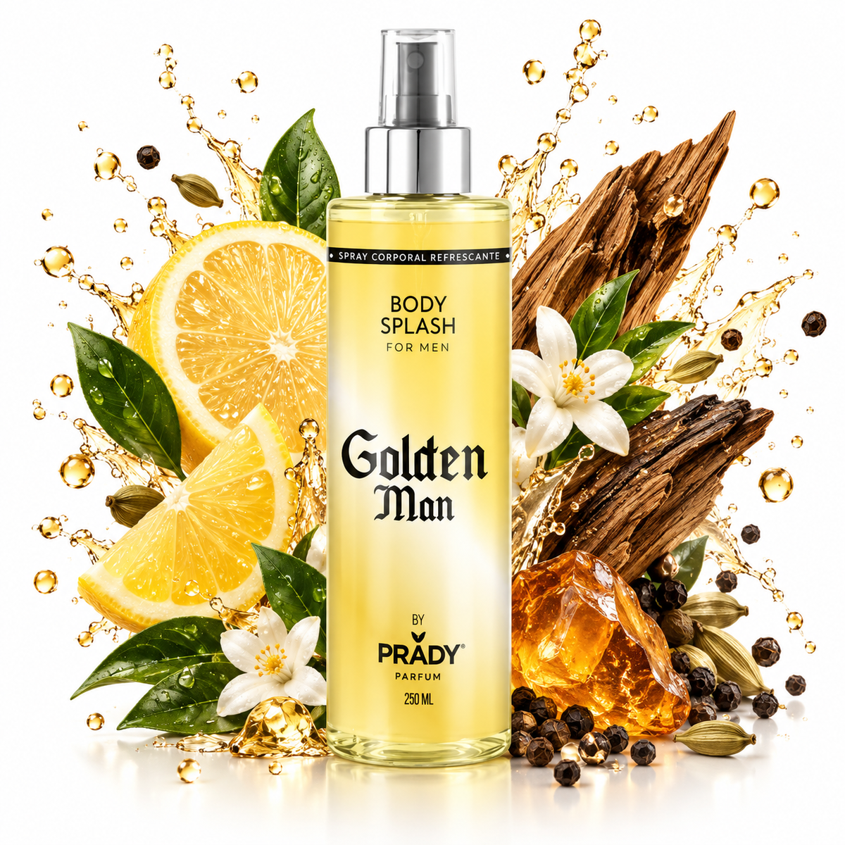 Prady Body Splash 250ML Golden Man